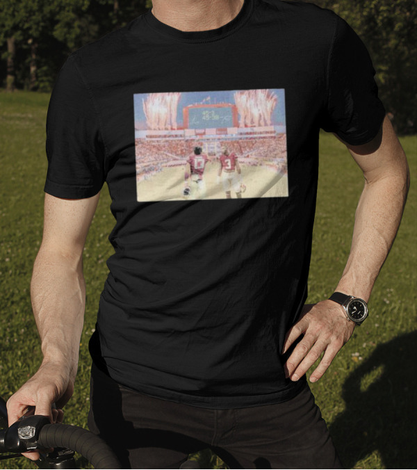 Trey Benson State Champs Collab 45-38 Football Victory Celebration WHT T-Shirt