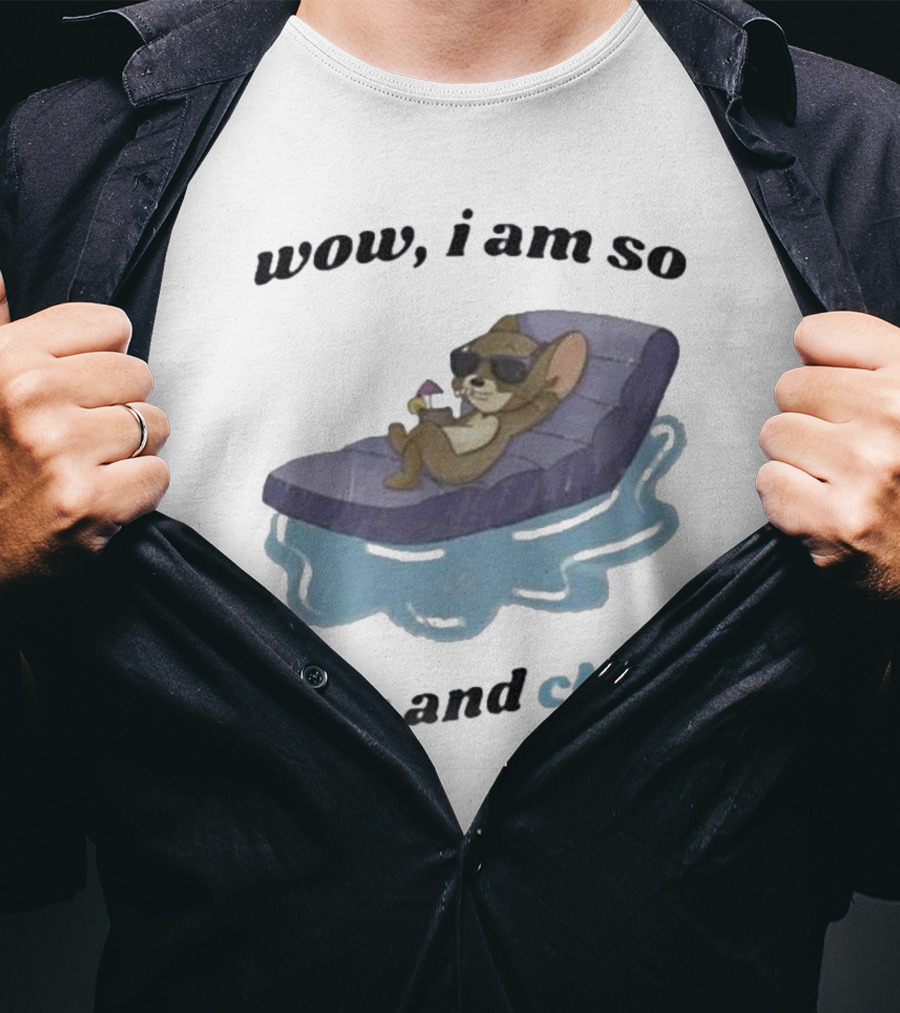 Wow I Am So Silly And Chill Relaxing Sunglasses Pool Float Mouse T-Shirt