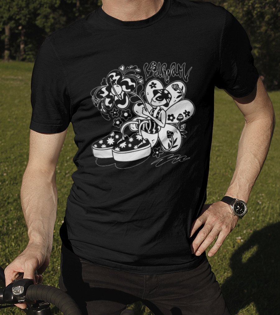 LSDREAM Merch Intergalactic Bloom Groovy Fairy With Floral Sneakers T-Shirt