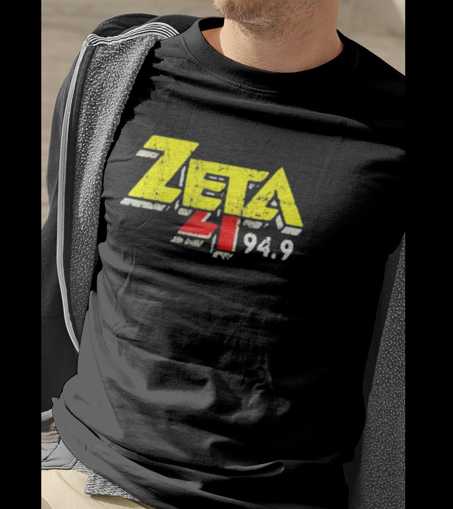 Zeta 41 Radio 94.9 Distressed Yellow T-Shirt