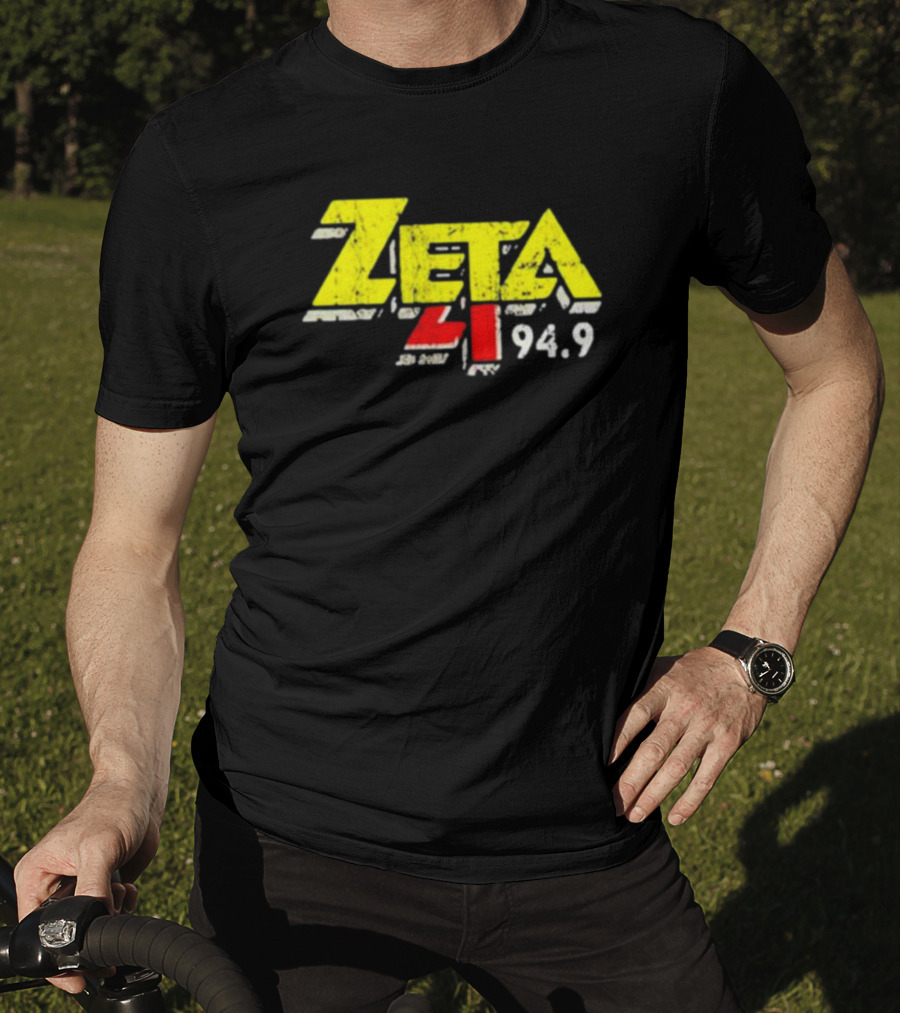 Zeta 41 Radio 94.9 Distressed Yellow T-Shirt