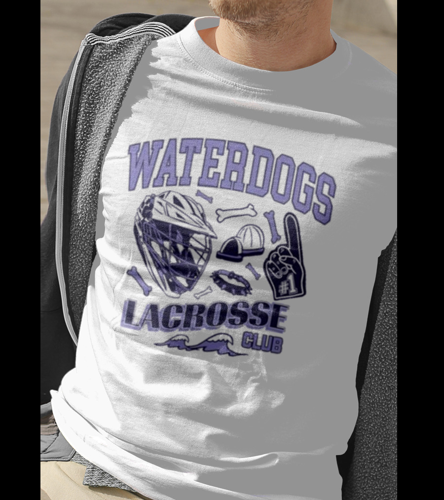 Waterdogs Lacrosse Club Helmet Foam Finger T-Shirt