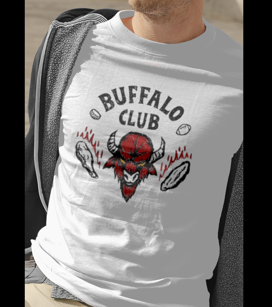 Buffalo Bills X Stranger Things Buffalo Club Demogorgon Horns Football Fusion T-Shirt