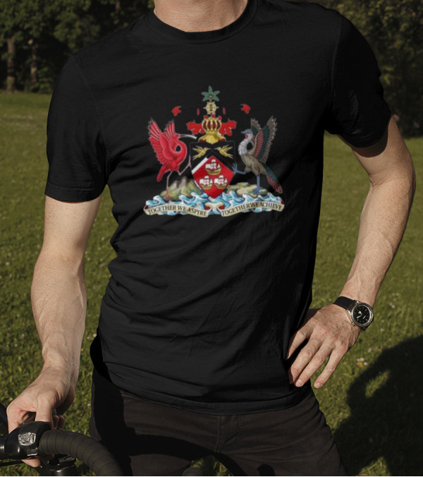 Coat Of Arms Of Trinidad And Tobago Together We Aspire Together We Achieve T-Shirt