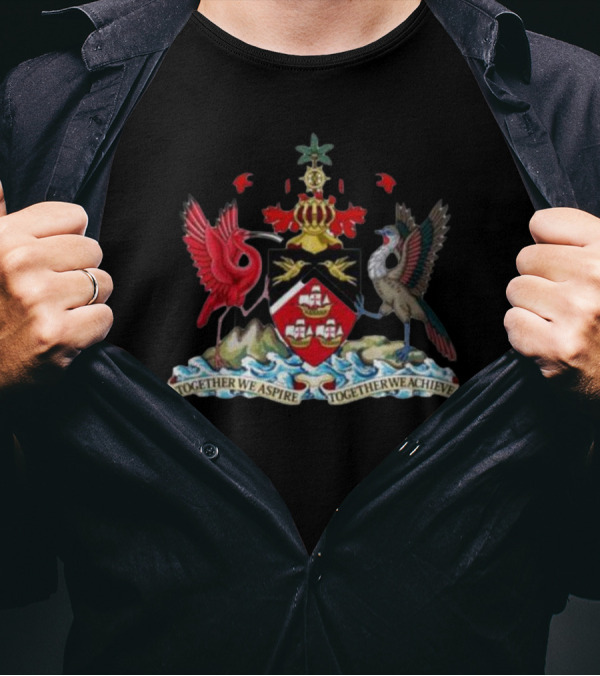 Coat Of Arms Of Trinidad And Tobago Together We Aspire Together We Achieve T-Shirt