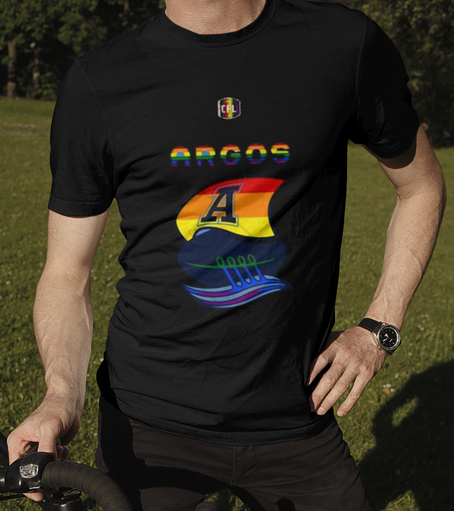 CFL Argos Rainbow Sailboat T-Shirt