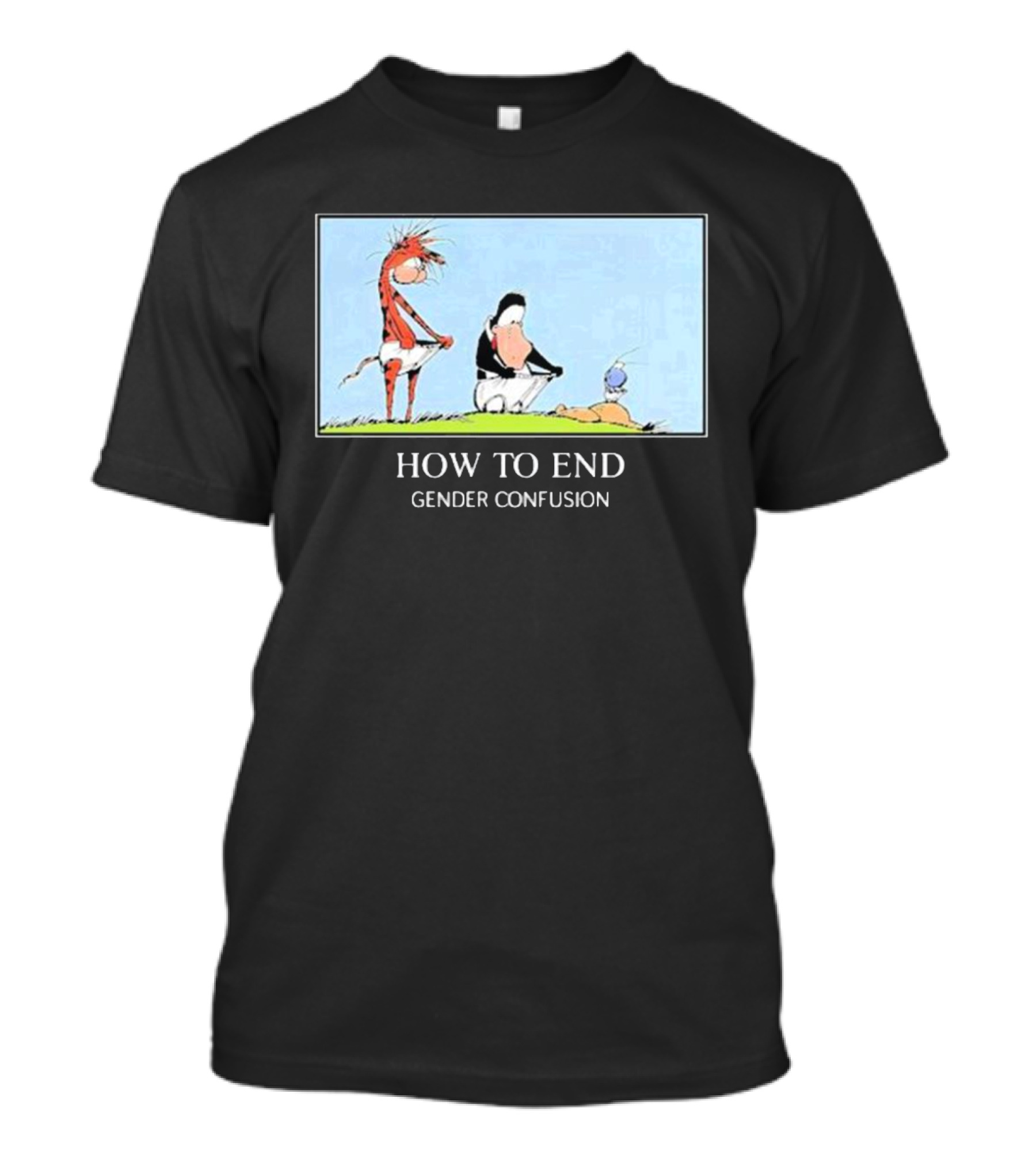 How To End Gender Confusion Calvin Hobbes Peanuts T-Shirt