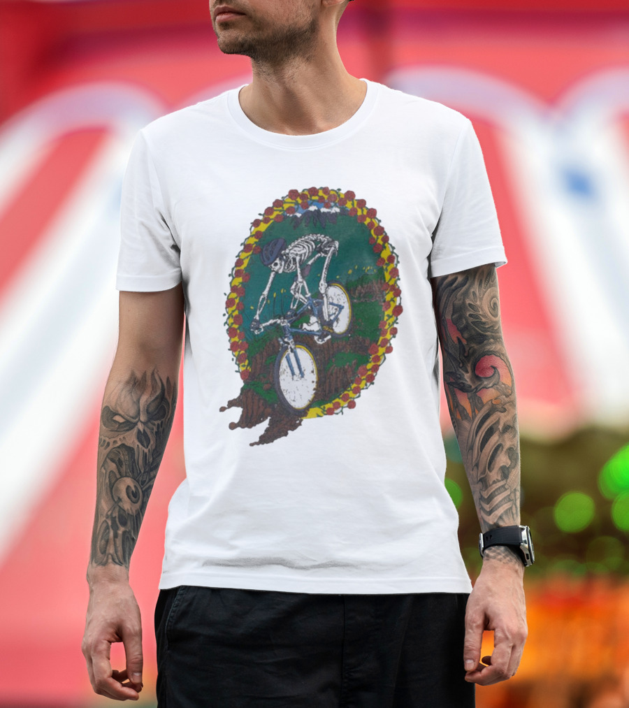 Shred Head Activewear Skeleton Biking Cropped T-Shirt