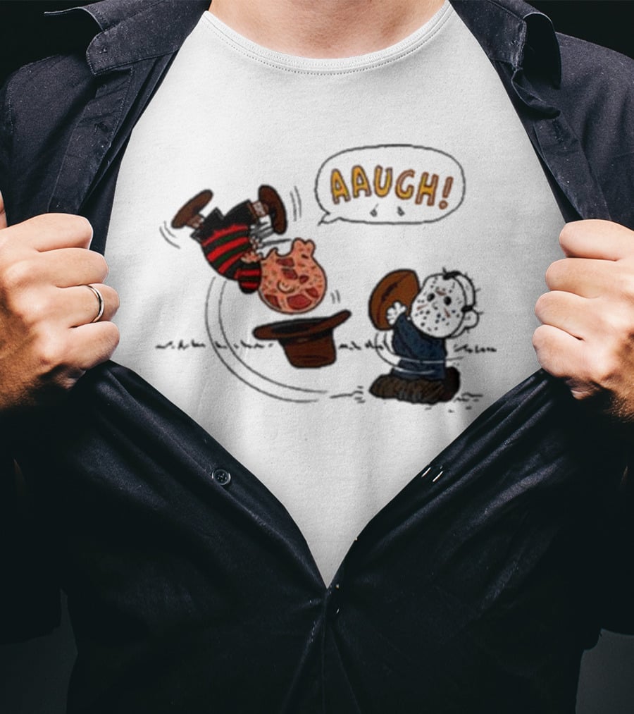 Aaugh Freddy Charlie Brown Halloween Mashup T-Shirt
