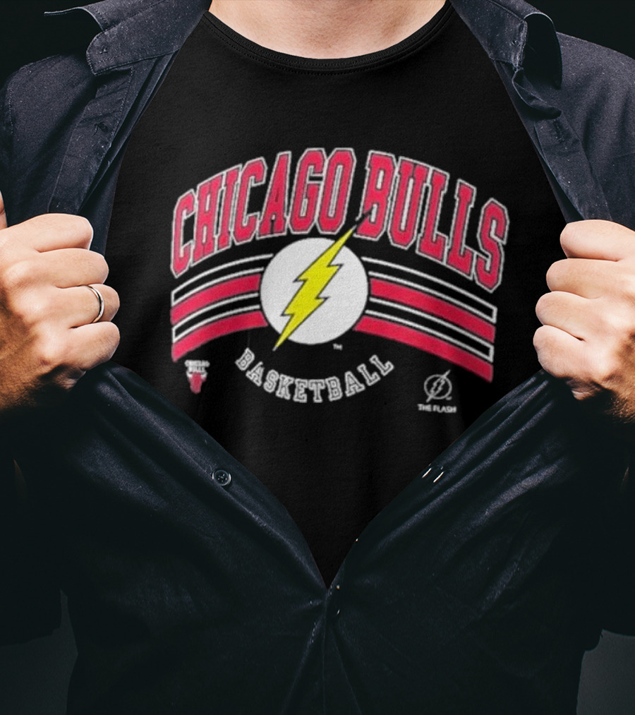 Chicago Bulls Basketball The Flash Logo Collaboration T-Shirt