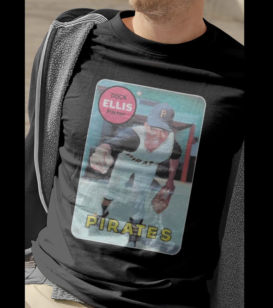 Dock Ellis Pitcher 1969 Topps Rookie Pirates T-Shirt