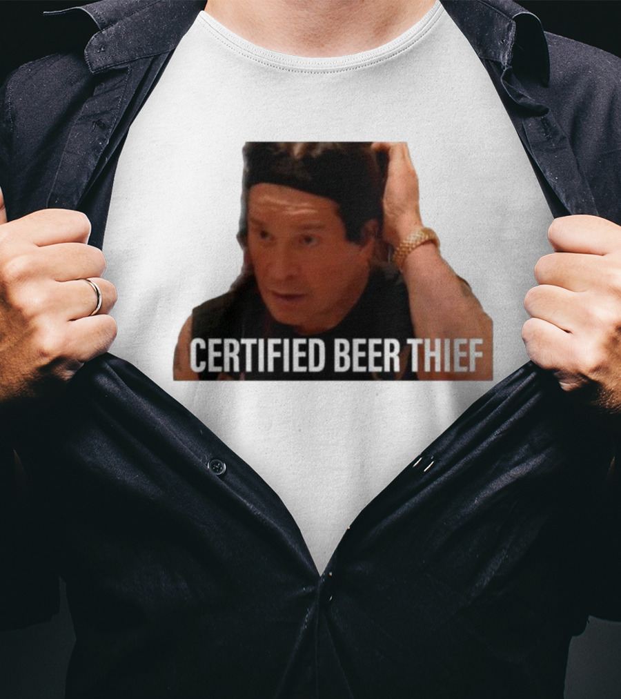 CERTIFIED BEER THIEF Iconic Celebrity Image T-Shirt