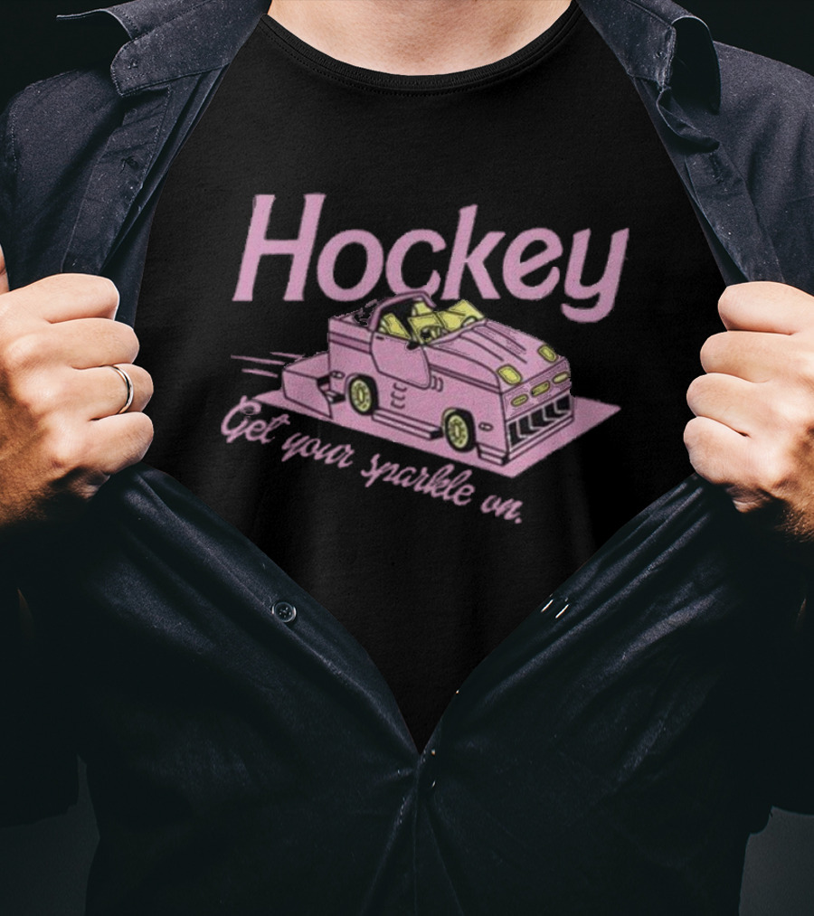 Hockey Get Your Sparkle On Pink Car T-Shirt