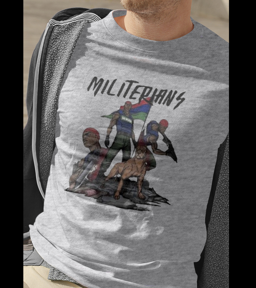 J Hus Merch Militerians Militant Style With Red Bandanas And Guard Dog T-Shirt