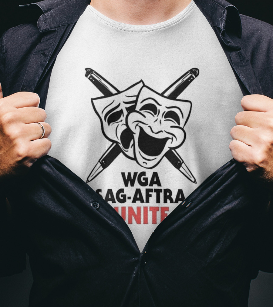 WGA Sag-Aftra Unite Masks And Pens T-Shirt