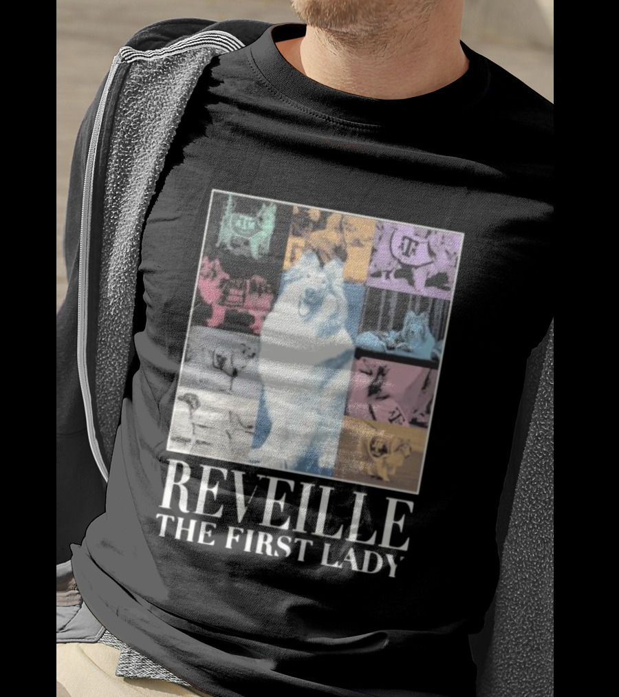 Reveille The First Lady Texas A&M Colorful Collage T-Shirt