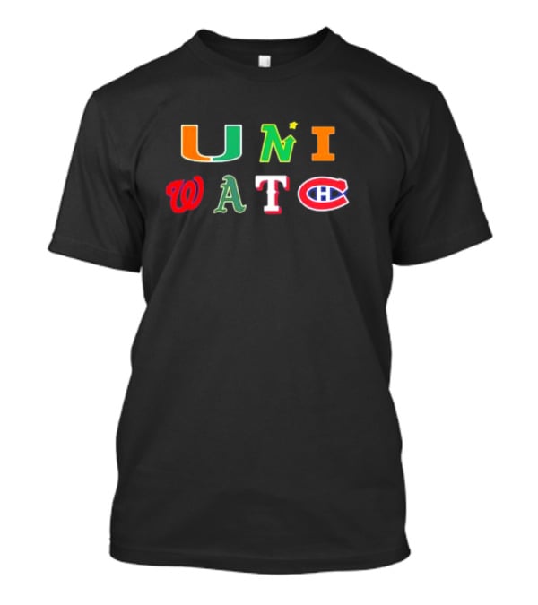 Uni Watch Miami Hurricanes Minnesota North Stars Illinois Fighting Illini Sports Teams T-Shirt