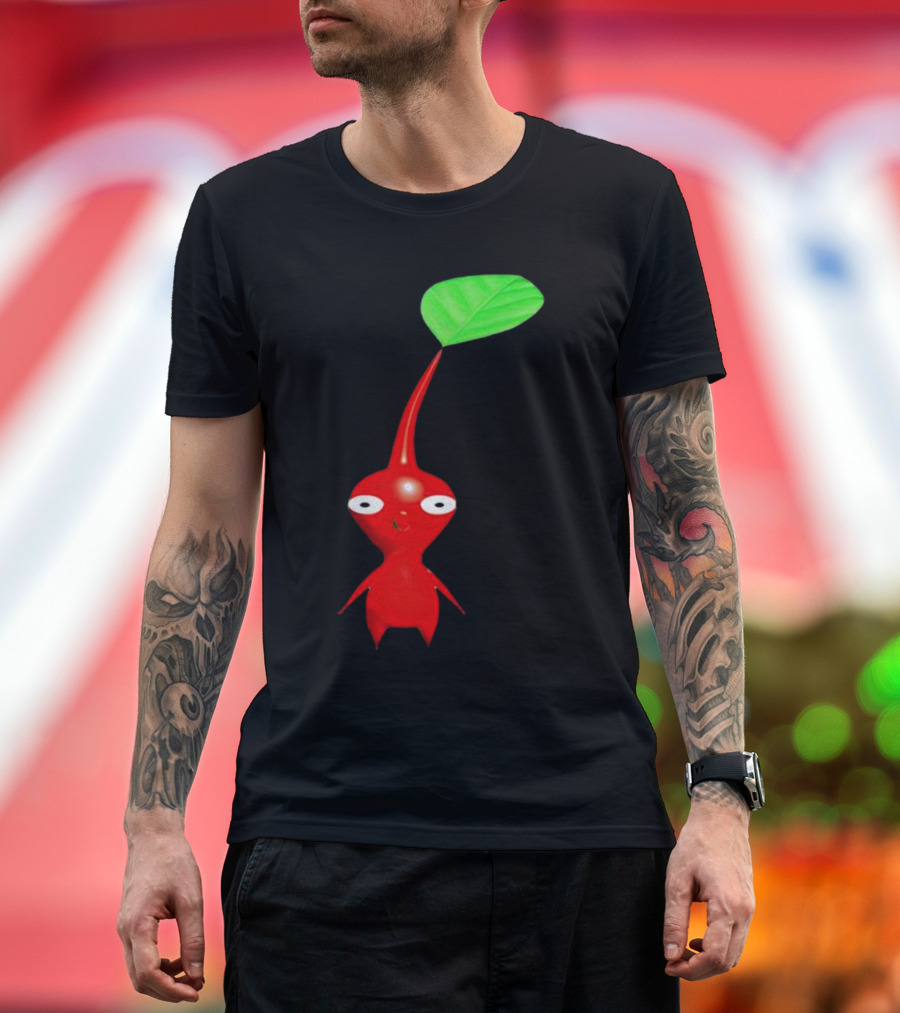 Pikmin Red Pikpik Character with Leaf Stem T-Shirt