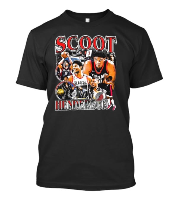 Scoot Henderson Portland Trail Blazers NBA Basketball Montage T-Shirt