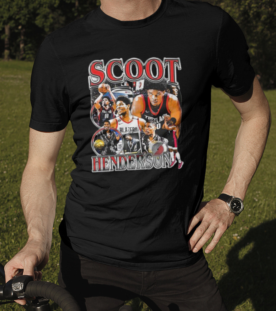 Scoot Henderson Portland Trail Blazers NBA Basketball Montage T-Shirt