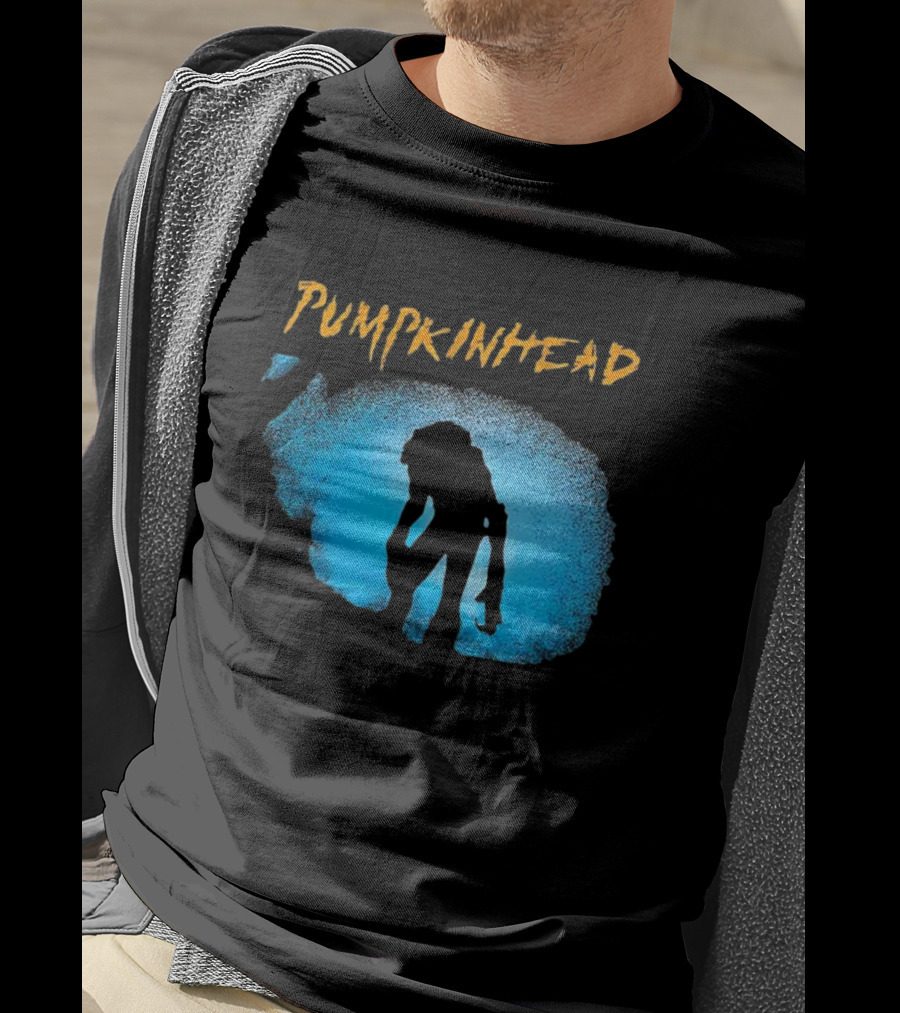 Pumpkinhead Horror Icon Silhouette Blue Glow T-Shirt