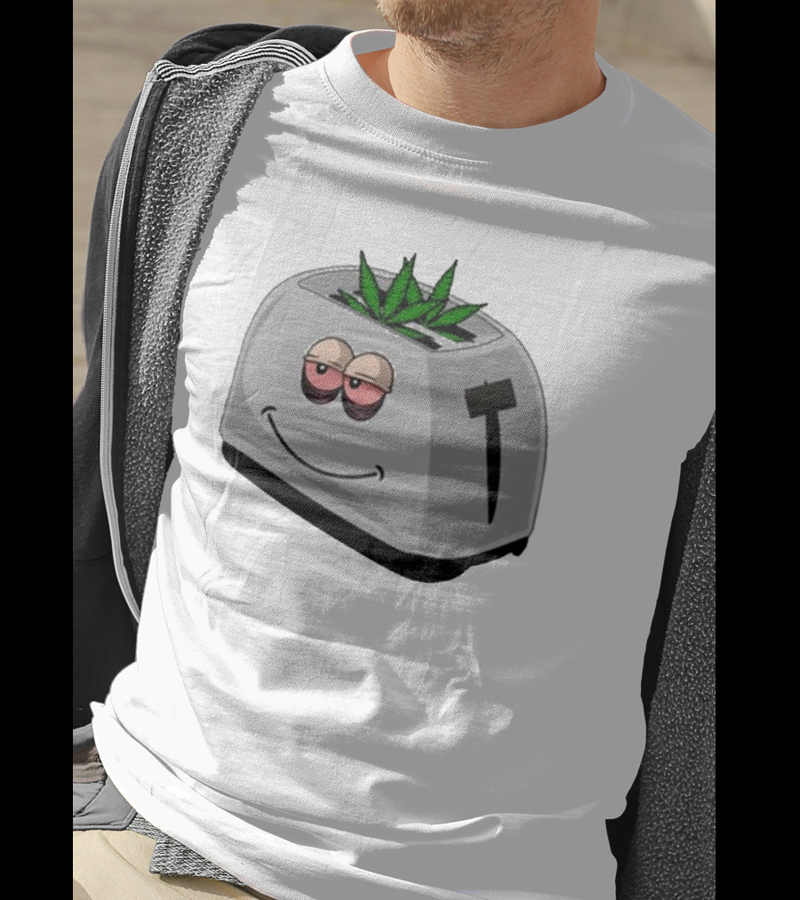 Toasted Weed Toaster With Cannabis Leaves And Relaxed Face T-Shirt