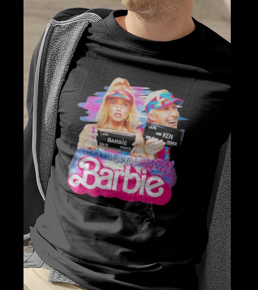 Barbenheimer Barbie And Ken OMG We Got Arrested Venice Mugshot T-Shirt