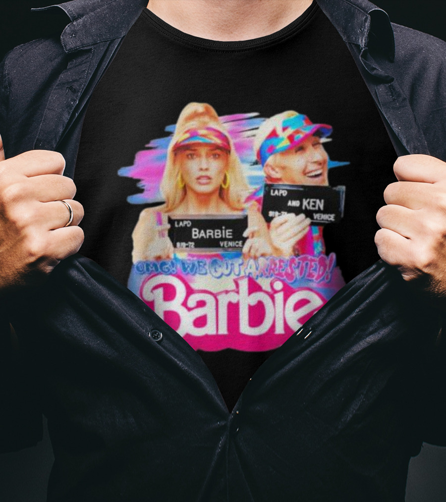 Barbenheimer Barbie And Ken OMG We Got Arrested Venice Mugshot T-Shirt