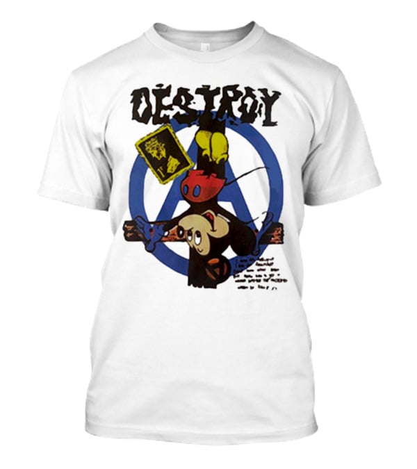 Destroy Crucified Mickey Mouse With Anarchy Symbol Seditionaries T-Shirt