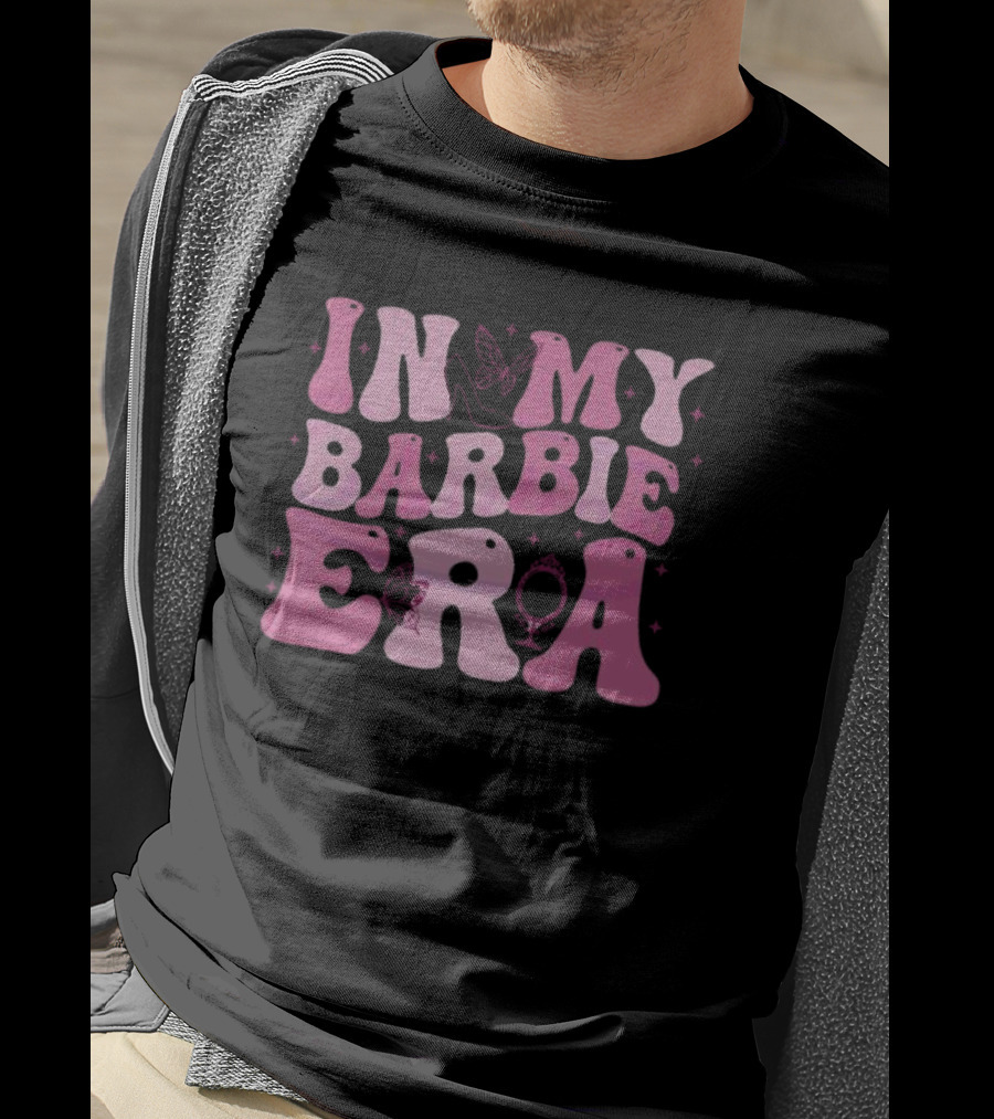 In My Barbie Era Butterfly Mirror Pink Letters T-Shirt