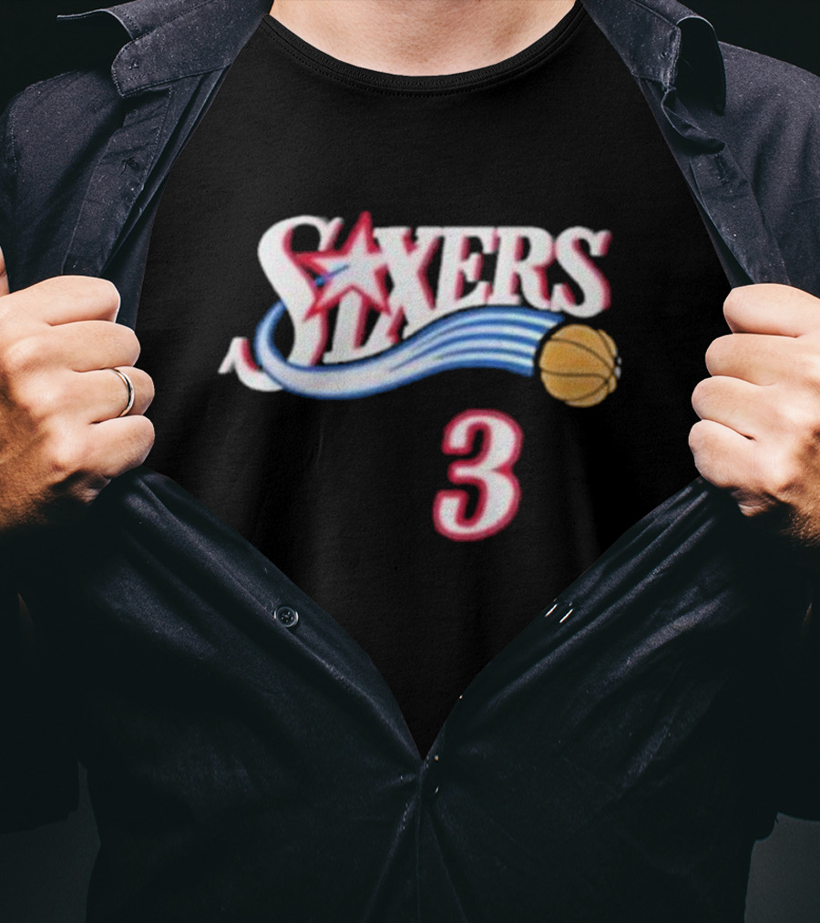 Mitchell Ness Allen Iverson Philadelphia 76ers Basketball 3 T-Shirt