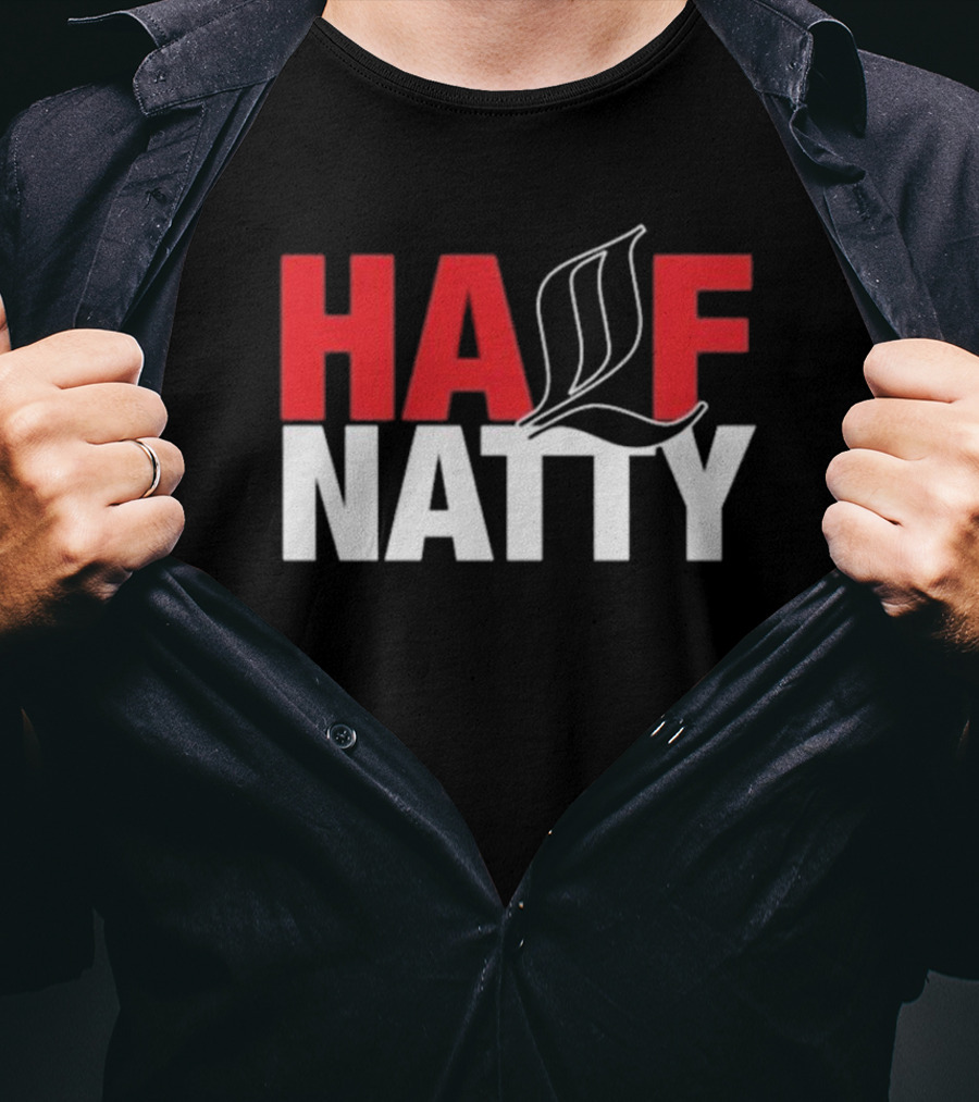 HALF NATTY Gym Bodybuilding Styled Leaf Motif T-Shirt