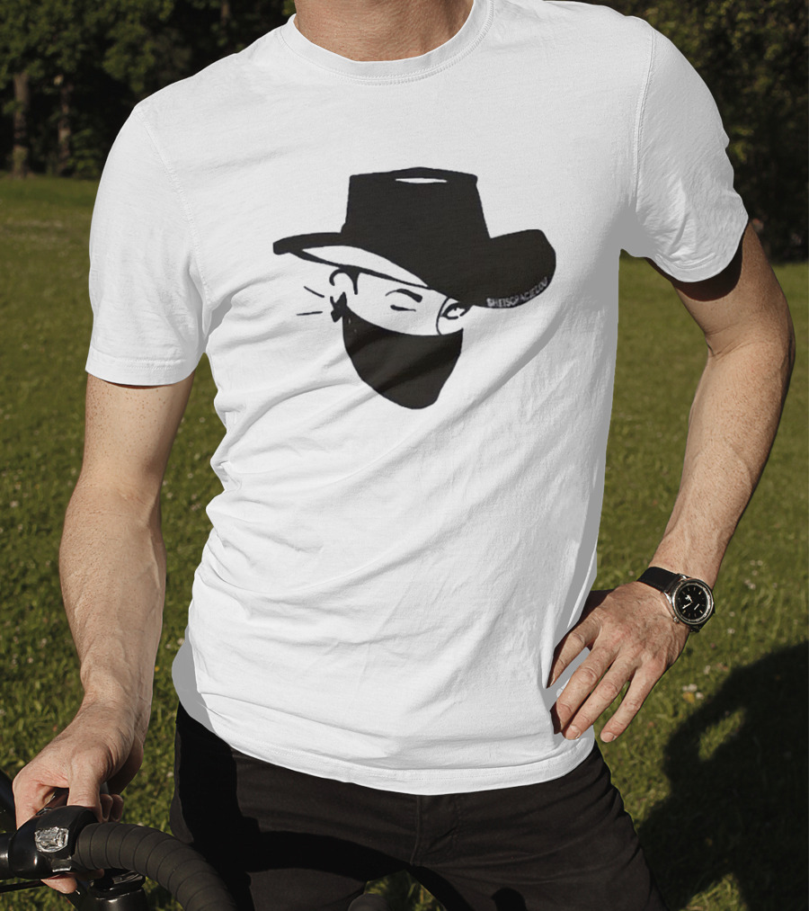 Sheisgracielou Cowboy Hat Mask Design Two Sided T-Shirt