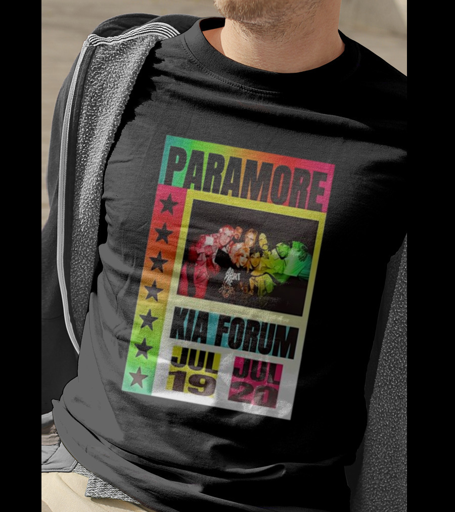 Paramore Kia Forum July 19 20 Starburst Neon Group T-Shirt