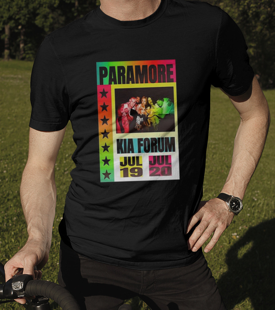 Paramore Kia Forum July 19 20 Starburst Neon Group T-Shirt