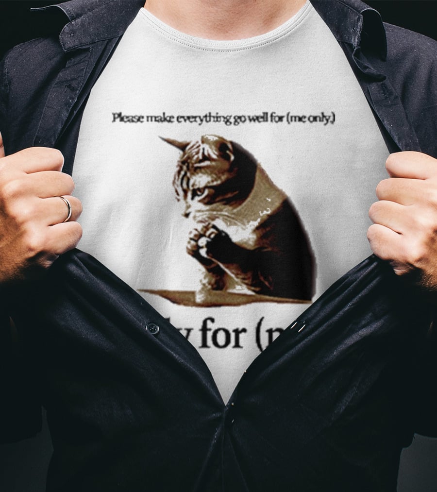 Please Make Everything Go Well For Me Only Praying Cat Only For Me T-Shirt
