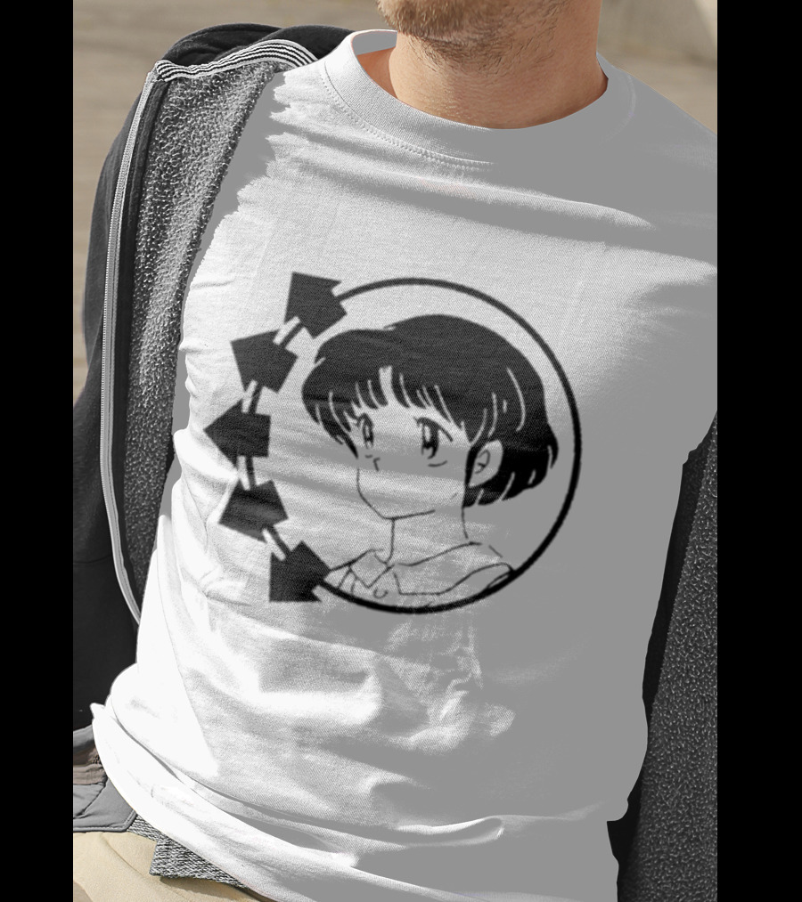 Blink-182 Smiley Akane Tendo Anime Girl Icon In Circle With Arrows T-Shirt