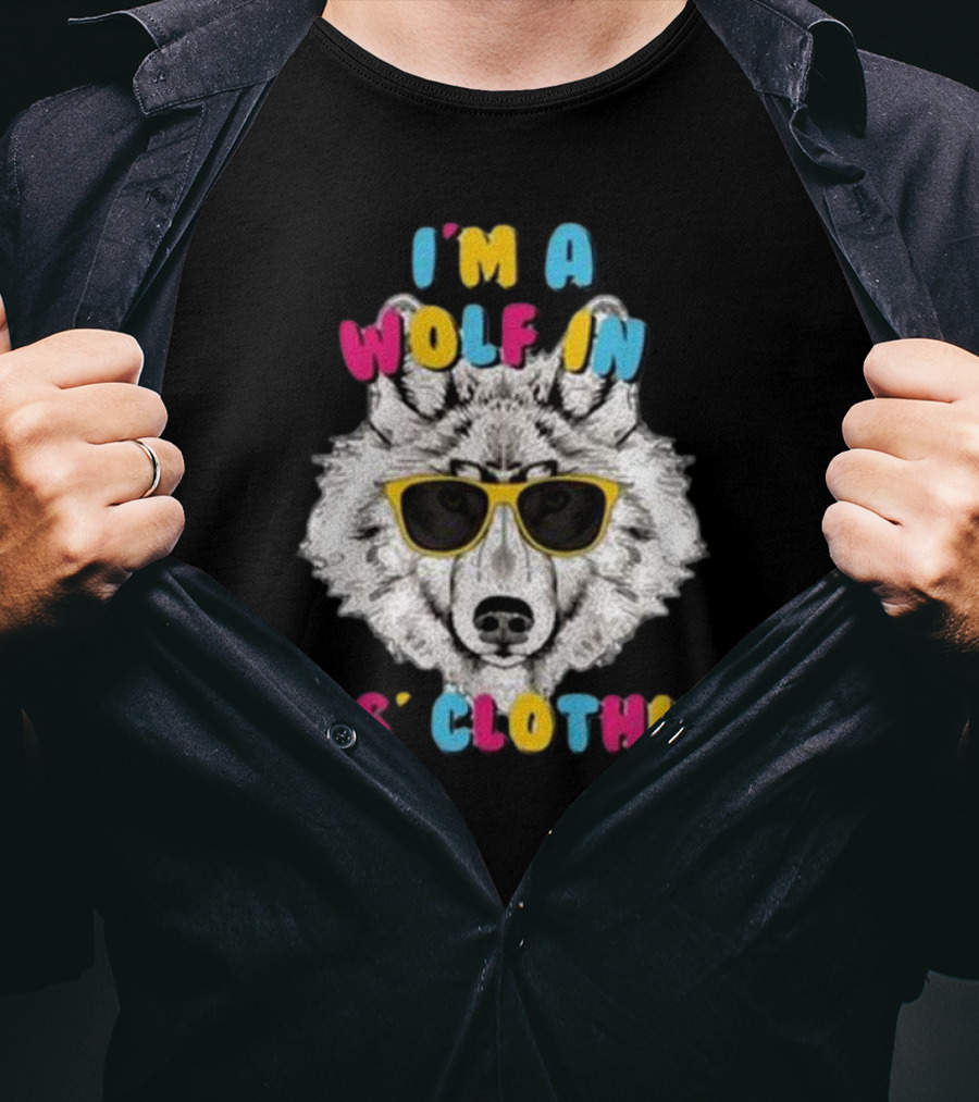 I’m A Wolf In Kids’ Clothing Wearing Sunglasses T-Shirt