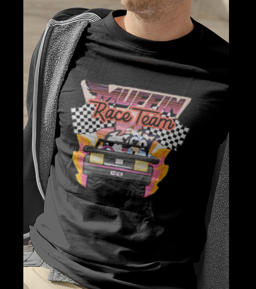 Muffin Race Team Checkered Flag Car Racing Adventure T-Shirt