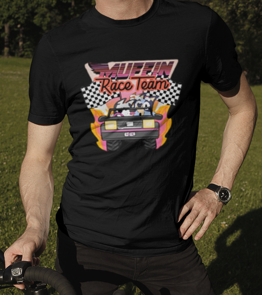 Muffin Race Team Checkered Flag Car Racing Adventure T-Shirt