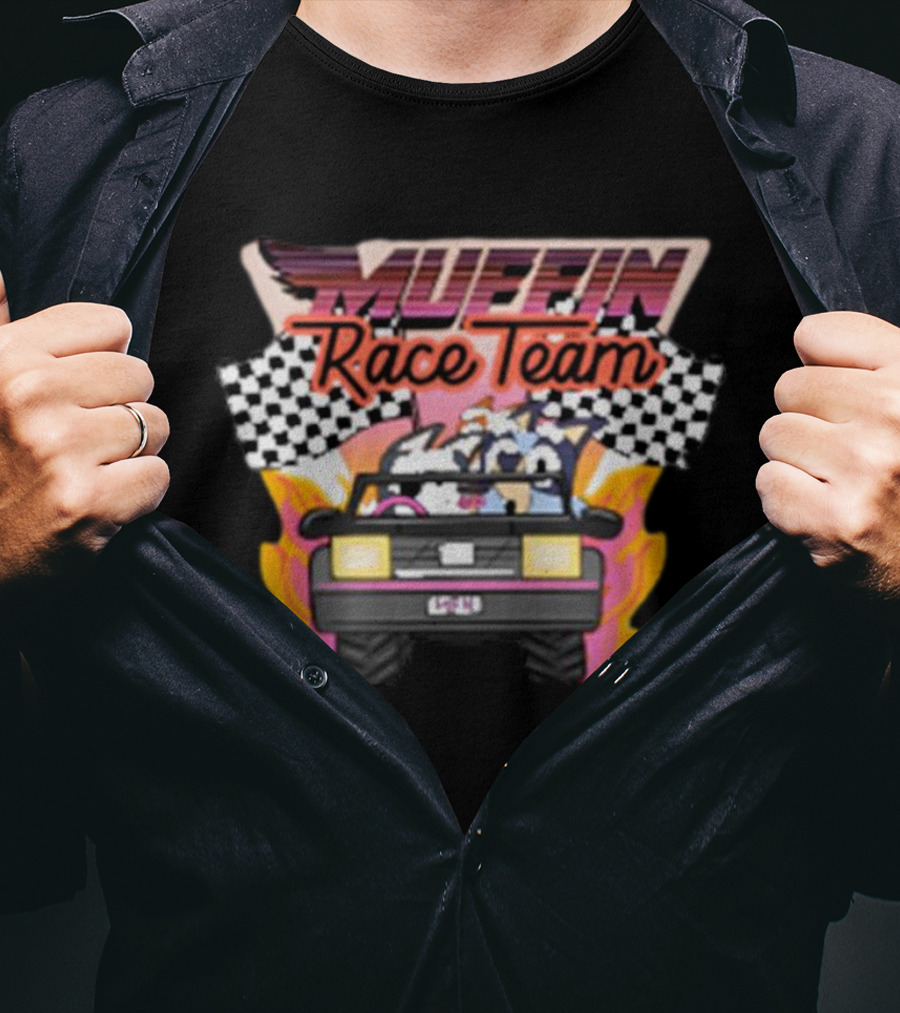 Muffin Race Team Checkered Flag Car Racing Adventure T-Shirt