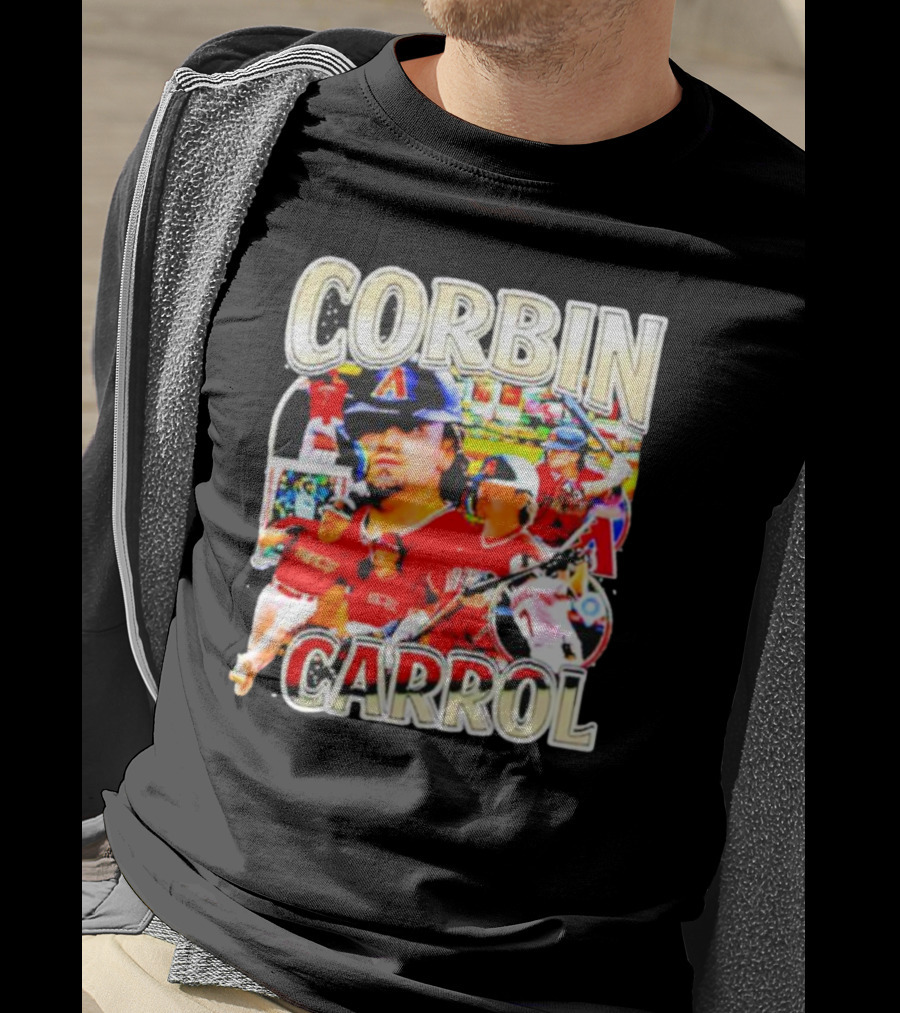 Corbin Carrol Baseball Vintage Player Action Collage T-Shirt