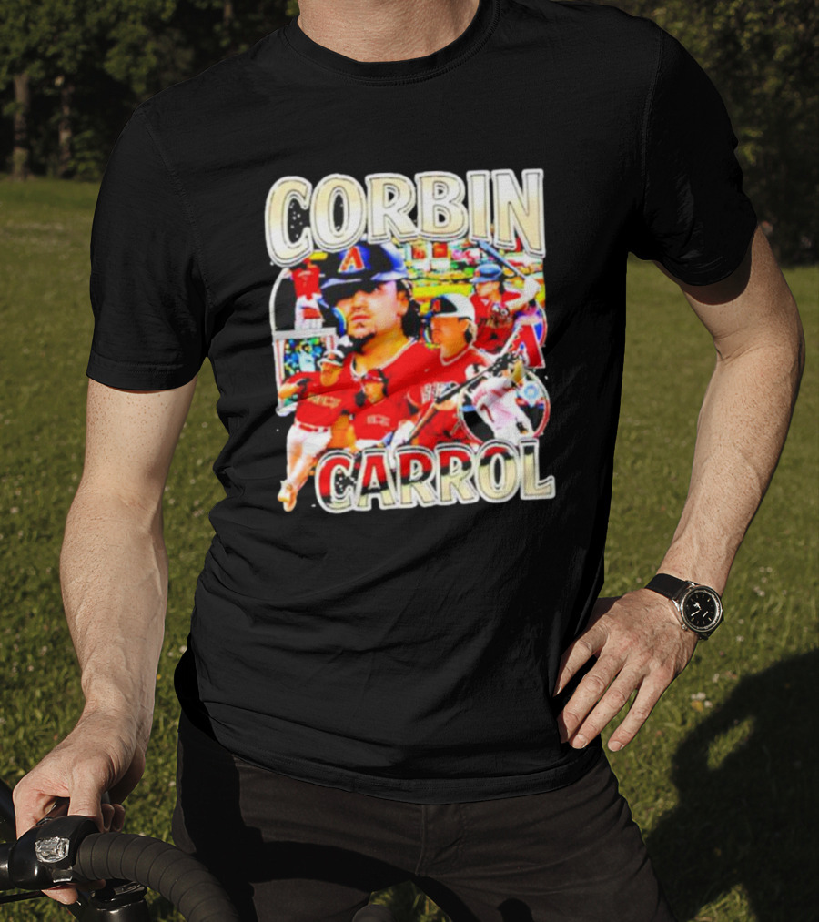 Corbin Carrol Baseball Vintage Player Action Collage T-Shirt