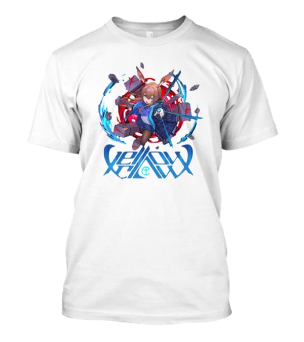 Arknights Yellow Claw Character With Sword And Energy Circle T-Shirt