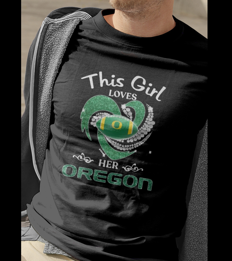 This Girl Loves Her Oregon Football Fan Sparkle T-Shirt