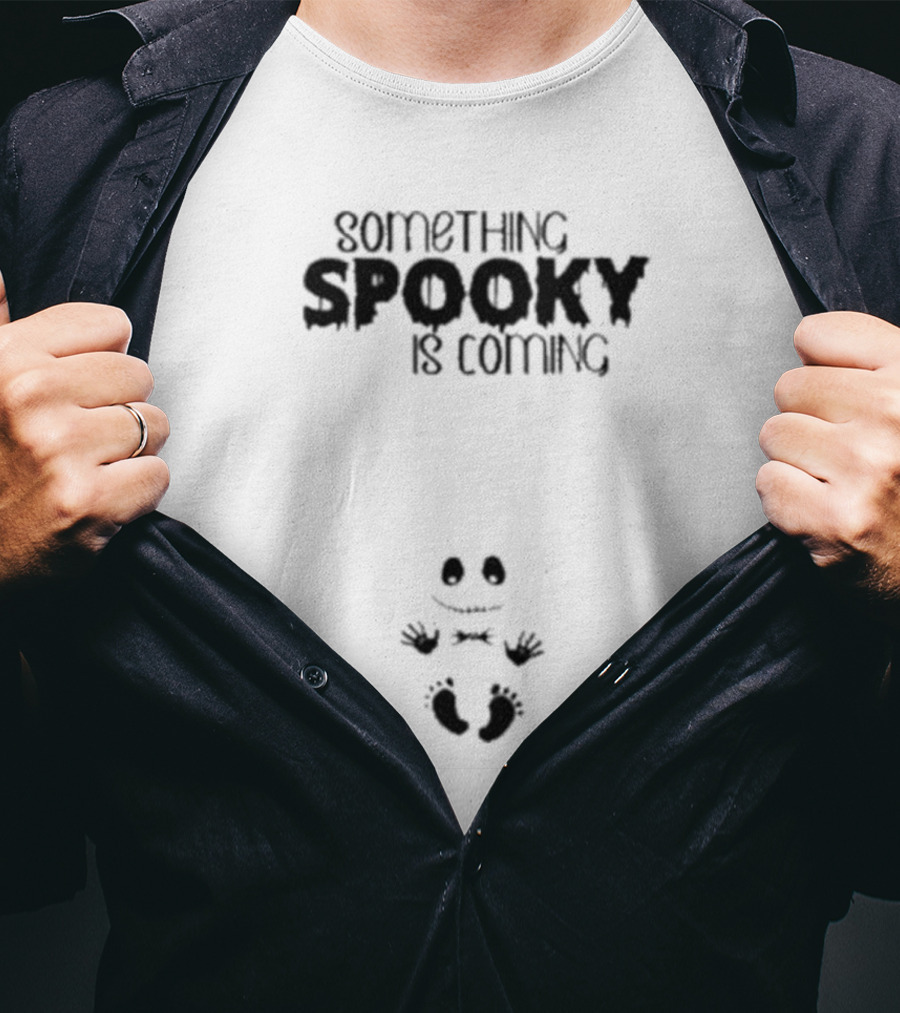 Something Spooky Is Coming Jack Skellington Nightmare Christmas Pregnancy Reveal T-Shirt