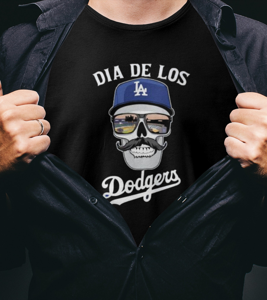 Dia De Los Dodgers LA Skull T-Shirt