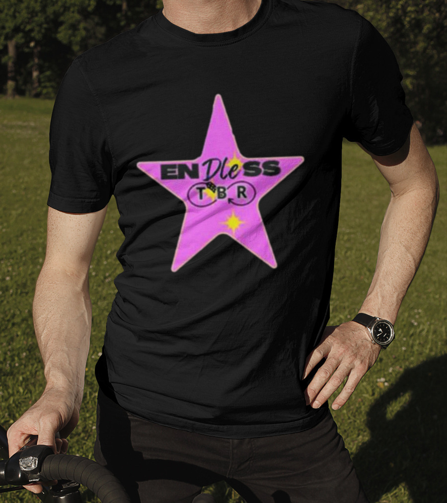Endless TBR Star Pink Emblem With Books And Dice T-Shirt