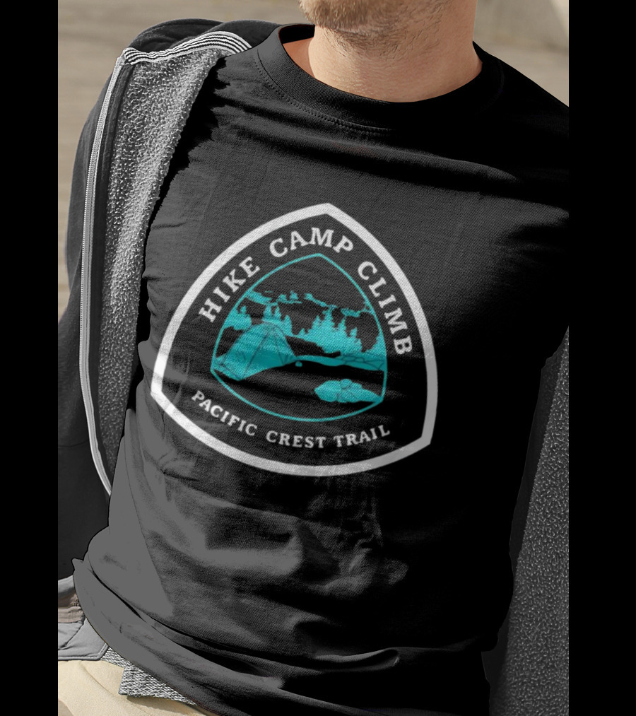 Hike Camp Climb Pacific Crest Trail Adventure Badge T-Shirt