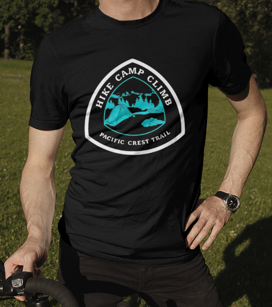 Hike Camp Climb Pacific Crest Trail Adventure Badge T-Shirt